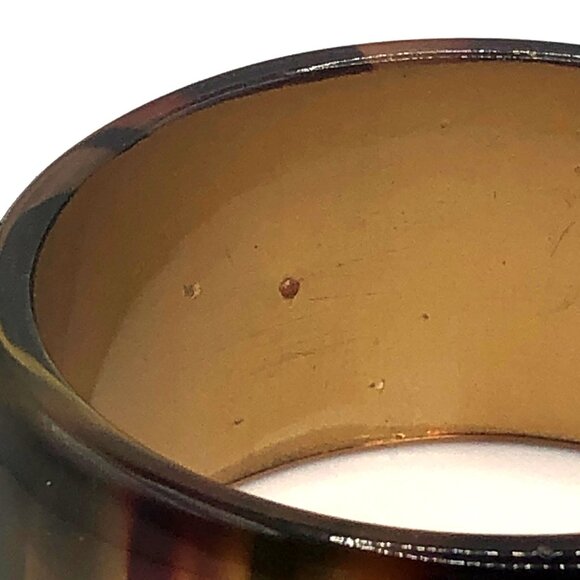 Chunky Striped Lucite Style Square Bangle Bracelet Amber Gold Burgundy Green - Picture 10 of 14